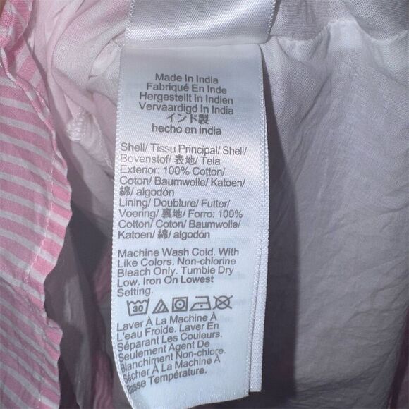 J.Crew Women's M Pink Striped Collared Midi Shirtdress Long Sleeve Size 0 - Picture 9 of 9